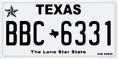 TX license plate BBC6331