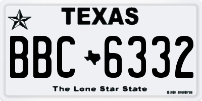 TX license plate BBC6332