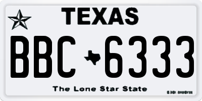 TX license plate BBC6333