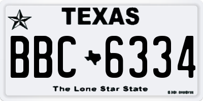 TX license plate BBC6334