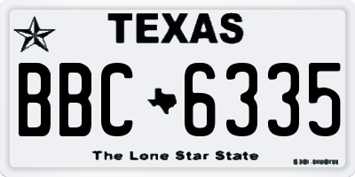 TX license plate BBC6335