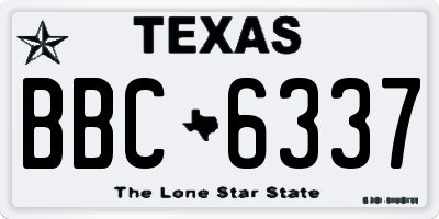 TX license plate BBC6337