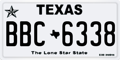 TX license plate BBC6338