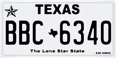 TX license plate BBC6340