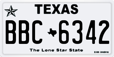 TX license plate BBC6342