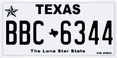 TX license plate BBC6344
