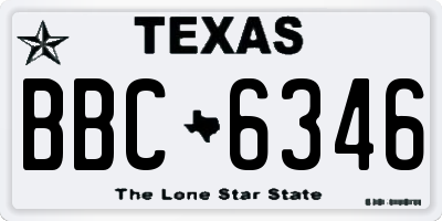 TX license plate BBC6346