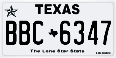 TX license plate BBC6347
