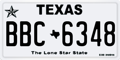 TX license plate BBC6348