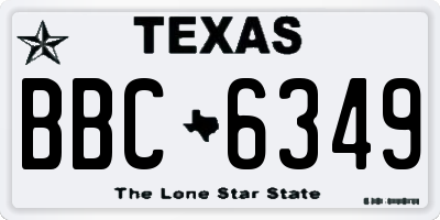TX license plate BBC6349