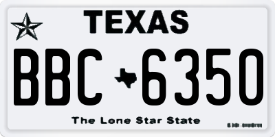 TX license plate BBC6350