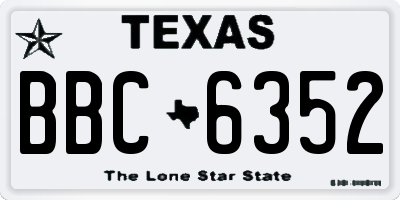 TX license plate BBC6352
