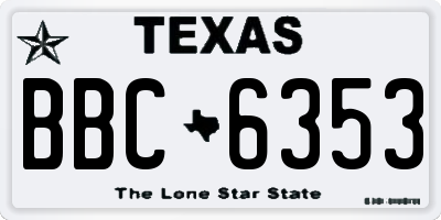 TX license plate BBC6353