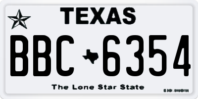 TX license plate BBC6354