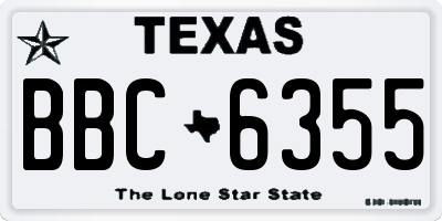 TX license plate BBC6355