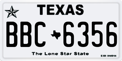 TX license plate BBC6356