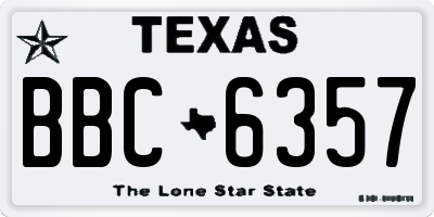 TX license plate BBC6357