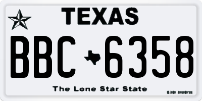 TX license plate BBC6358