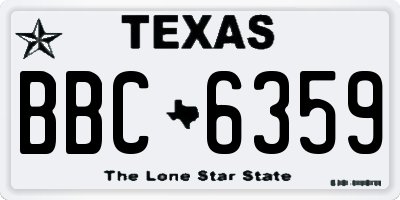 TX license plate BBC6359