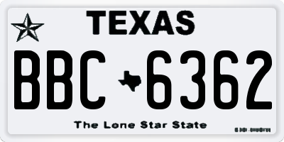 TX license plate BBC6362