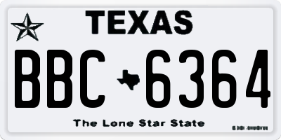 TX license plate BBC6364