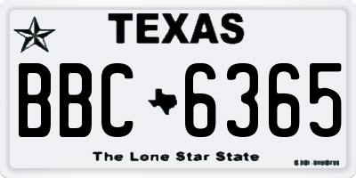 TX license plate BBC6365