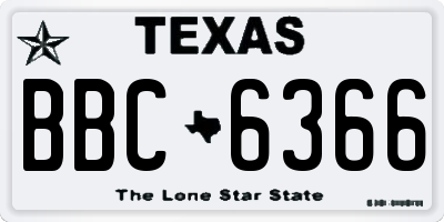 TX license plate BBC6366