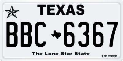 TX license plate BBC6367