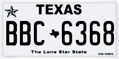TX license plate BBC6368