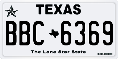 TX license plate BBC6369