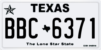 TX license plate BBC6371