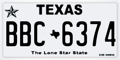 TX license plate BBC6374