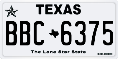 TX license plate BBC6375