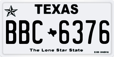TX license plate BBC6376