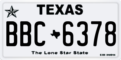 TX license plate BBC6378