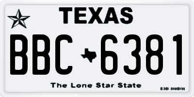 TX license plate BBC6381