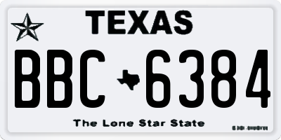 TX license plate BBC6384