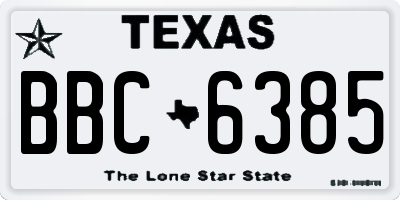 TX license plate BBC6385