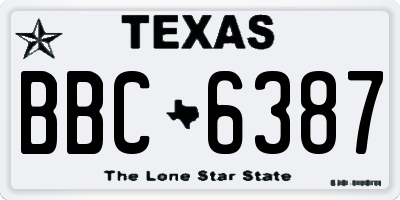 TX license plate BBC6387