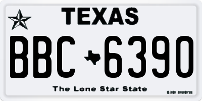 TX license plate BBC6390