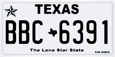 TX license plate BBC6391