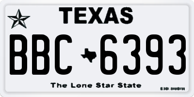 TX license plate BBC6393