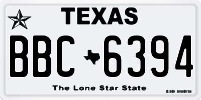 TX license plate BBC6394