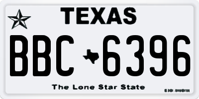 TX license plate BBC6396