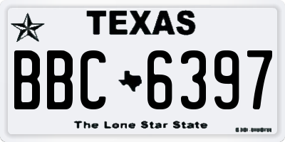 TX license plate BBC6397