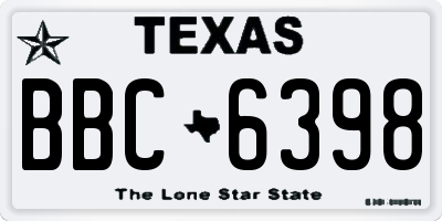 TX license plate BBC6398