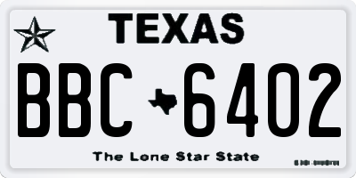 TX license plate BBC6402