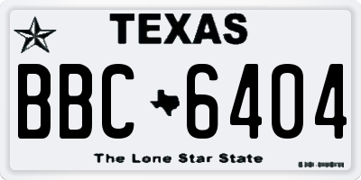 TX license plate BBC6404