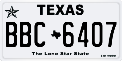 TX license plate BBC6407