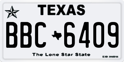 TX license plate BBC6409